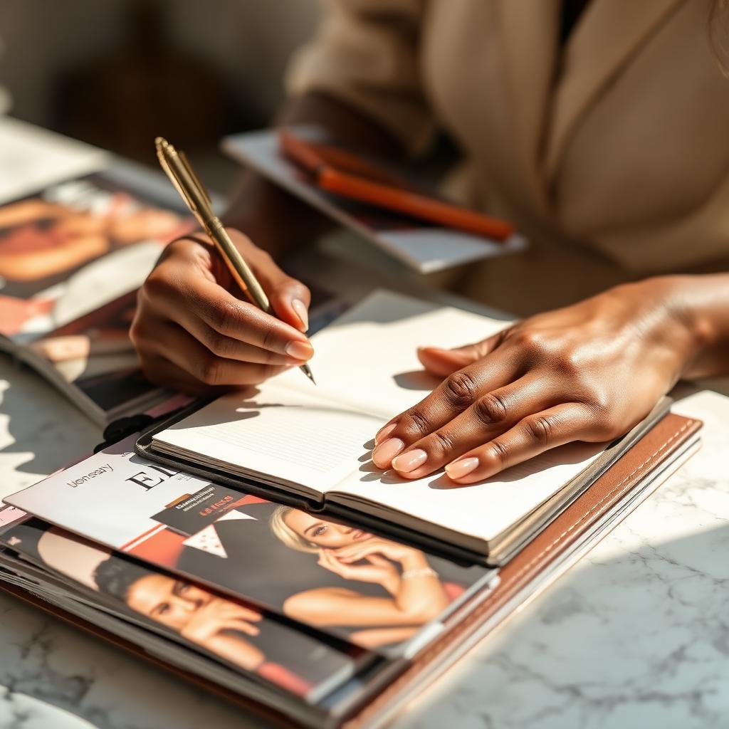 Publicist taking notes